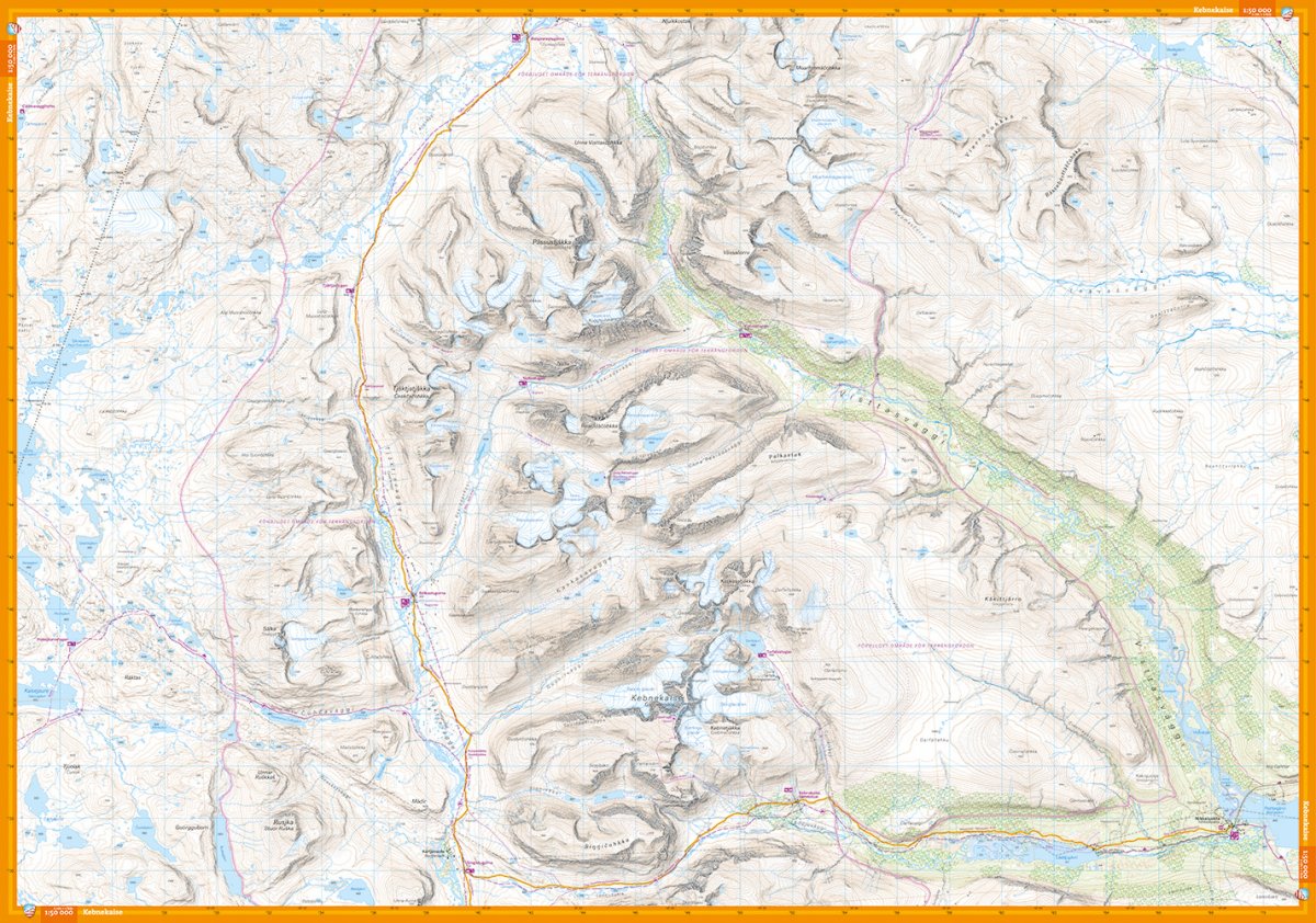 Kungsleden: Kebnekaise, Abisko & Riksgränsen 1:50 000