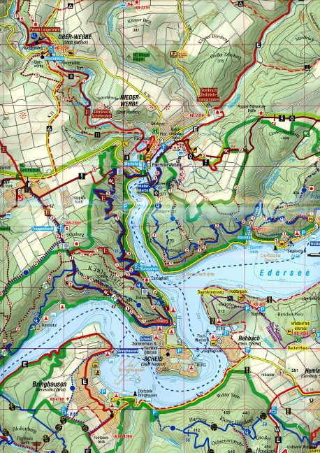 Edersee 1:25.000 - Rad- und Wanderkarte
