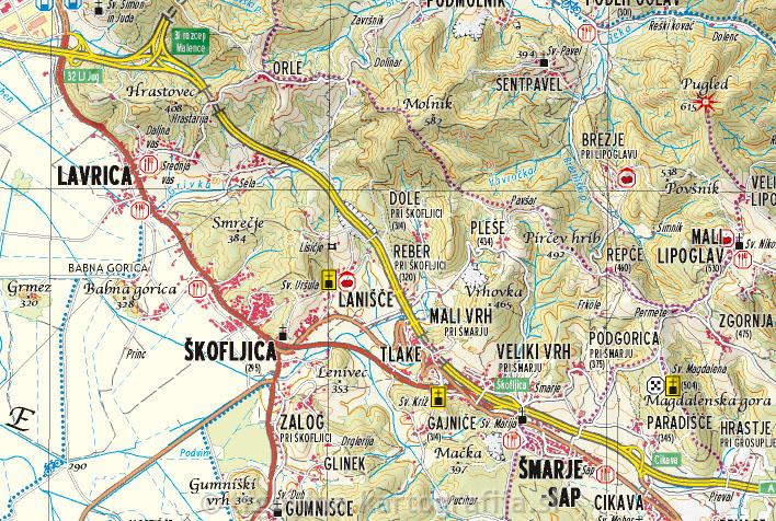 Ljubljana und Umgebung 1:75.000