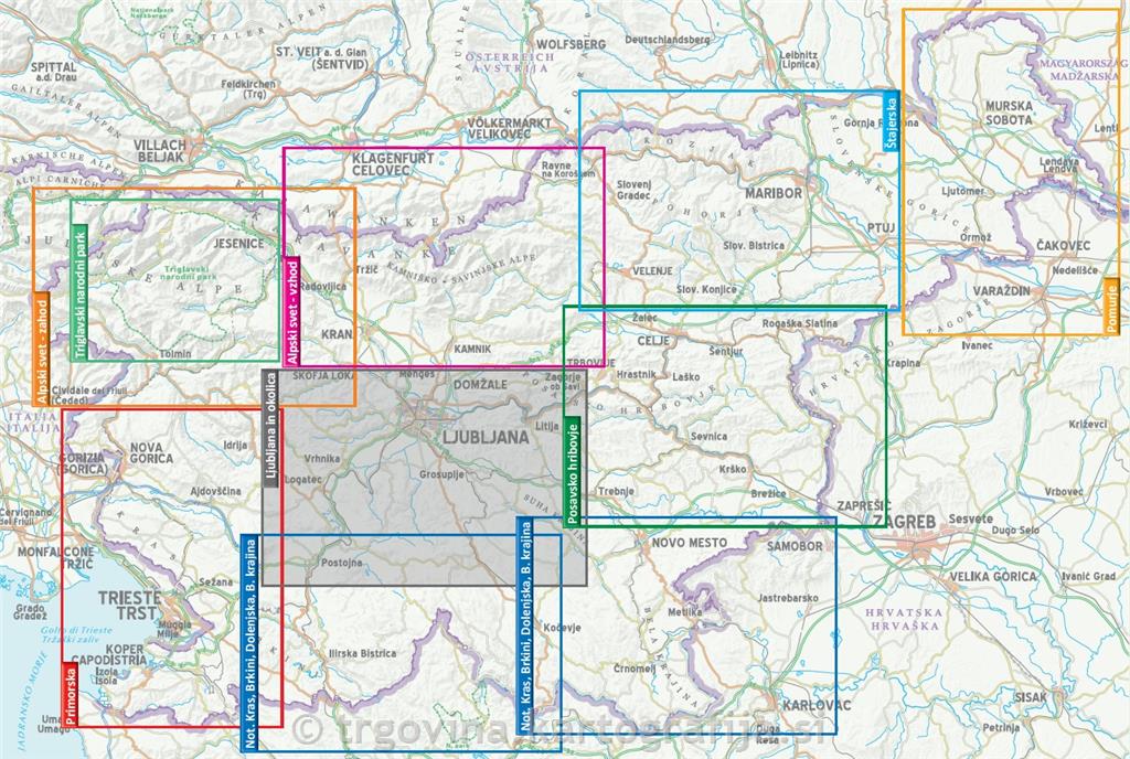 Ljubljana und Umgebung 1:75.000