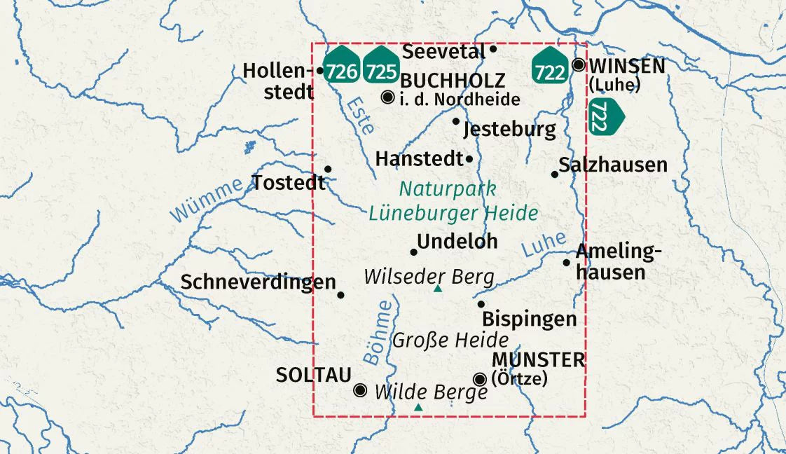 718 Lüneburger Heide 1:50.000 - Kompass Wanderkarte