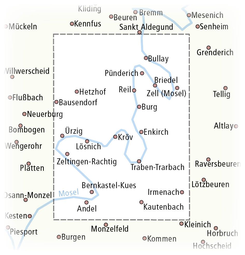 Mittelmosel, Bernkastel-Kues - Traben-Trarbach - Kröv 1:25000  - Freytag & Berndt
