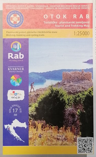 Otok Rab Kroatien Wanderkarte - 1:25.000