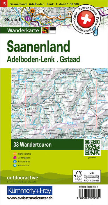 Saanenland, Adelboden-Lenk 1:50.000 - Touren-Wanderkarte