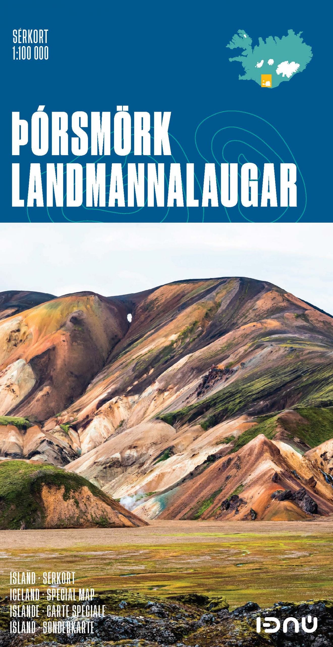 Thorsmörk - Landmannalaugar 1:100.000 - Island