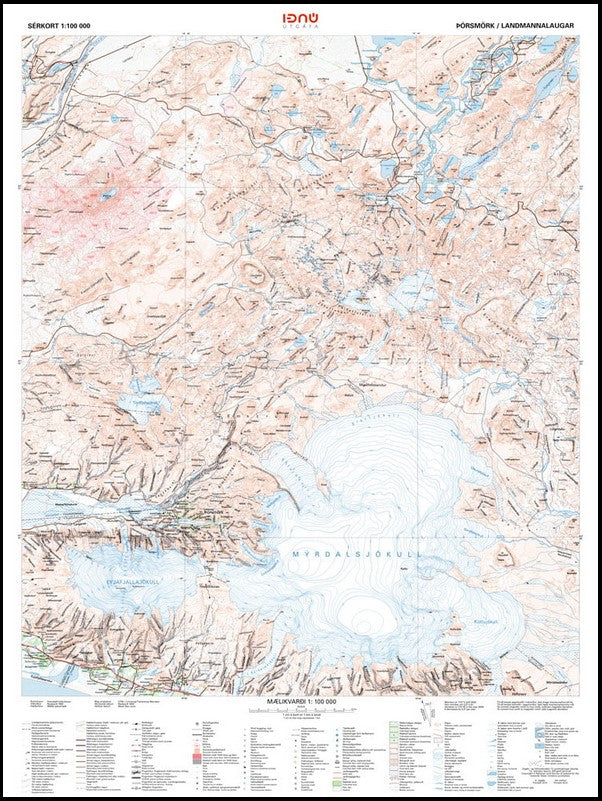 Thorsmörk - Landmannalaugar 1:100.000 - Island