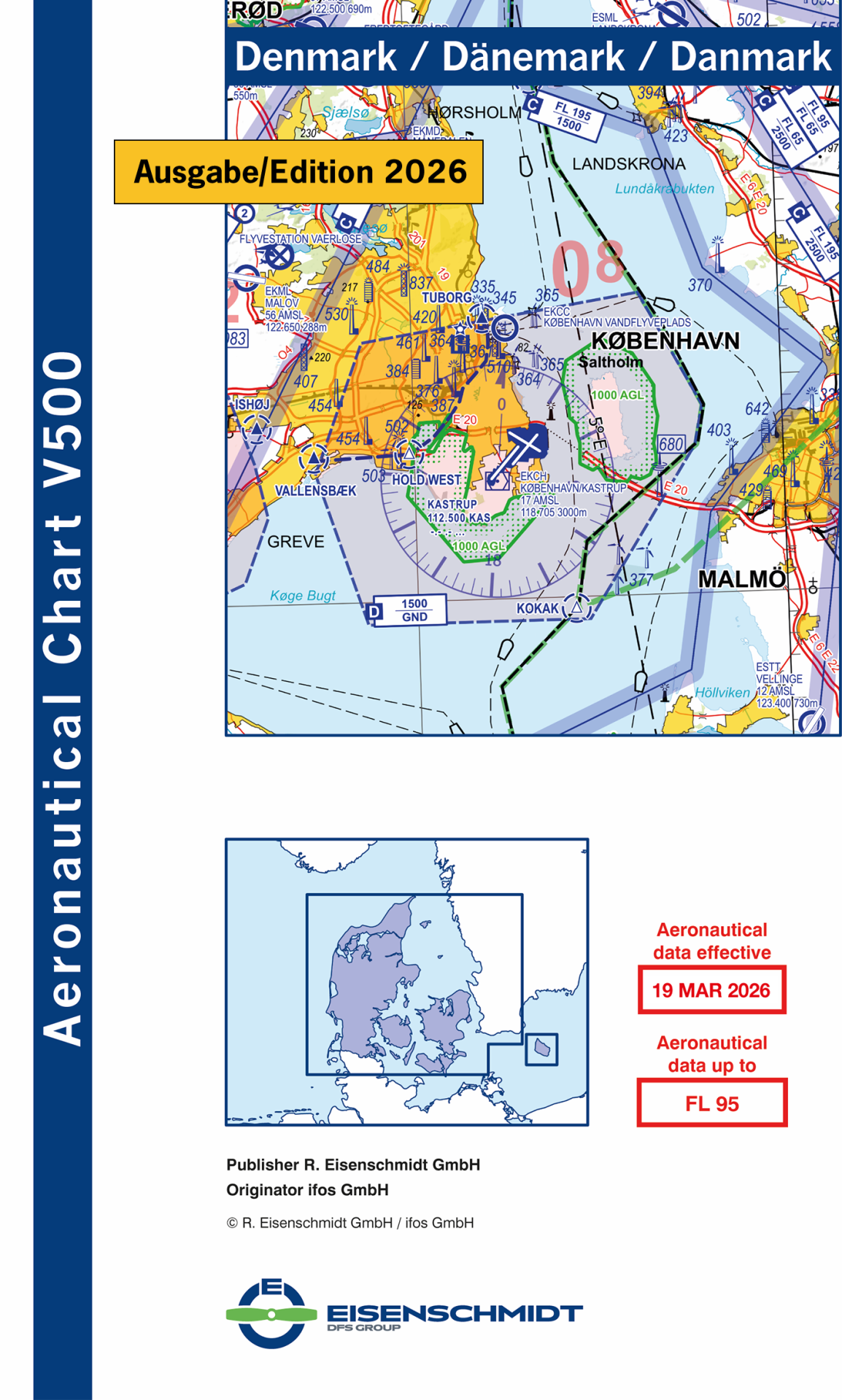 V500 Denmark (2026) - Luftfahrtkarte Dänemark