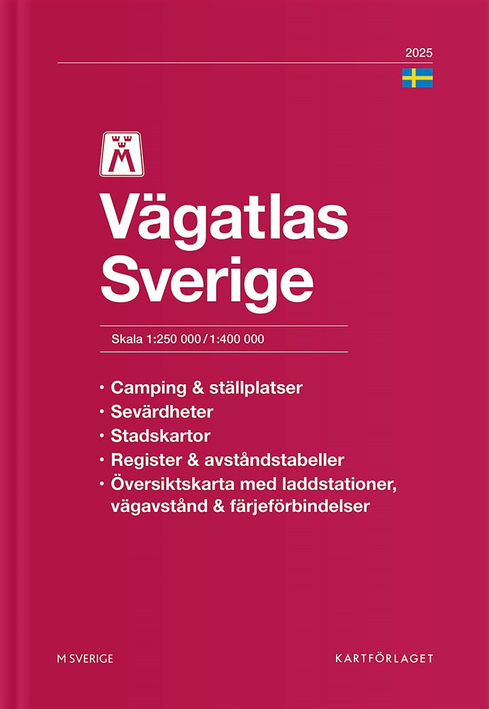 Sverige Vägatlas - Ausgabe 2025 1:250 000 - Straßenatlas Schweden