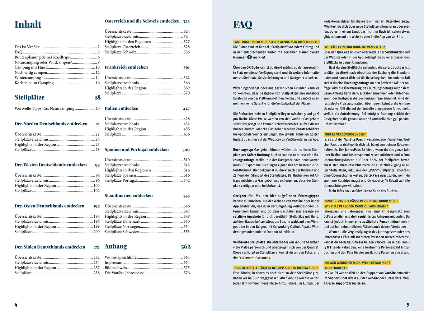 VanSite Stellplatzführer 2025 - Naturnahe Stellplätze in Deutschland und Europa