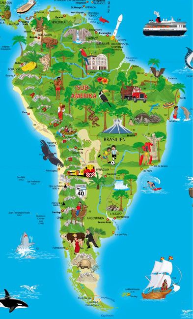 W105X llustrierte Weltkarte: Erlebniskarte mit Metall-Beleistung (Kinderweltkarte)