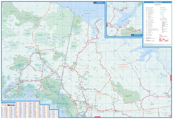 Yukon - Northwest Territories - Alaska MapArt