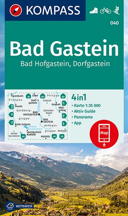 040 Bad Gastein, Bad Hofgastein, Dorfgastein 1:35 000 - Kompass Wanderkarte