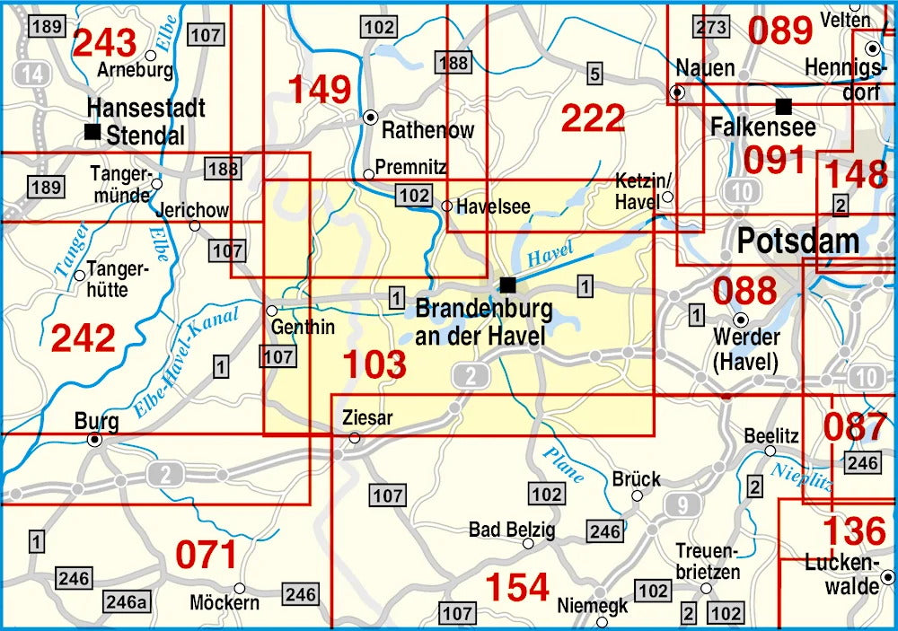 103 Brandenburger Havelseen und Umgebung 1:50.000