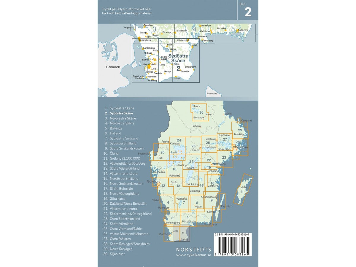 Norstedts Cykelkartan - Fahrradkarten Schweden 1:90.000