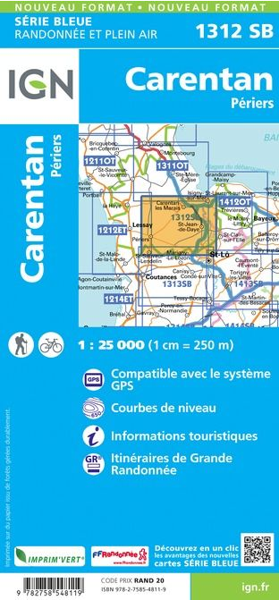 Normandie 1:25.000 - Topographische Karte Frankreich Série Bleue