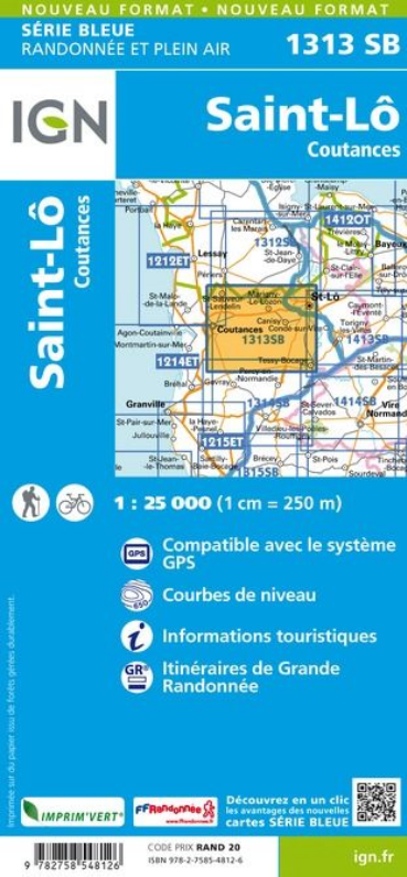 Normandie 1:25.000 - Topographische Karte Frankreich Série Bleue