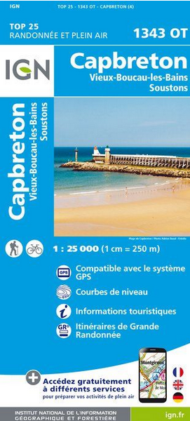 Aquitaine Süd 1:25.000 - Topographische Karte Frankreich Série Bleue