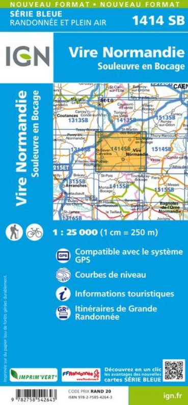 Normandie 1:25.000 - Topographische Karte Frankreich Série Bleue