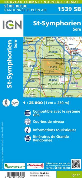 Aquitaine Süd 1:25.000 - Topographische Karte Frankreich Série Bleue