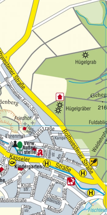 Fuldatal 1:33.000 - Rad- und Wanderkarte & Ortsplan