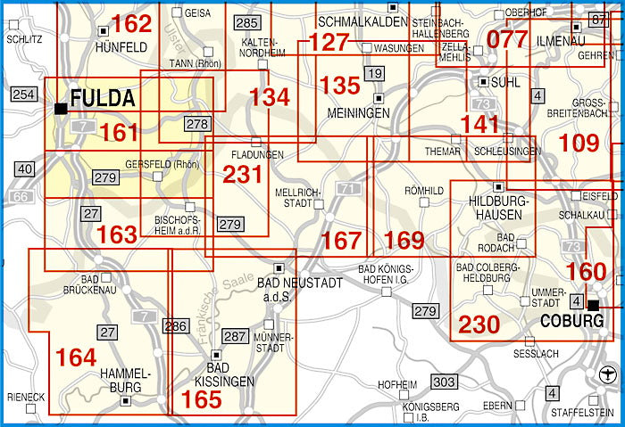 161 Hessische Rhön, Wasserkuppe, Fulda, Gersfeld und Umgebung 1:35.000