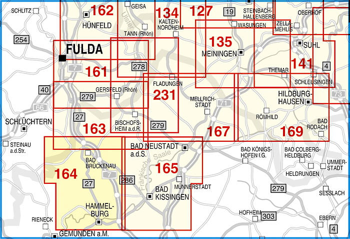 164 Bayerische Rhön, Bad Brückenau, Hammelburg und Umgebung 1:35.000