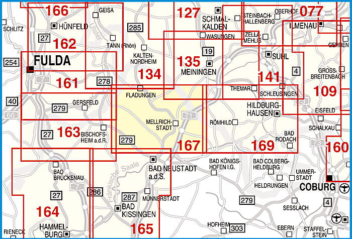 167 Bayerische Rhön, Oberelsbach, Mellrichstadt und Umgebung 1:35.000
