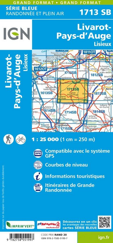Normandie 1:25.000 - Topographische Karte Frankreich Série Bleue