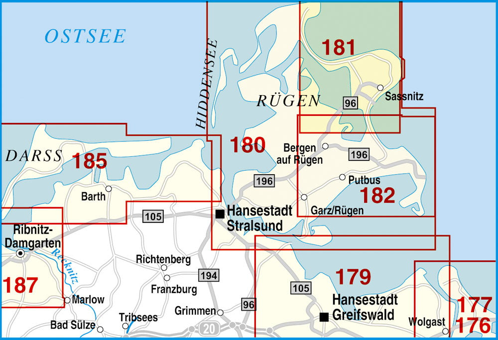 181 Insel Rügen, Kap Arkona, Sassnitz, Halbinsel Jasmund und Umgebung - 1:35.000