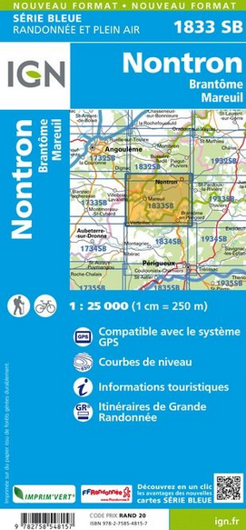 Aquitaine Nord 1:25.000 - Topographische Karte Frankreich Série Bleue