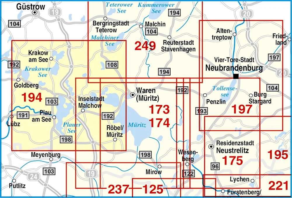 194 Plau am See, Inselstadt Malchow, Krakow am See und Umgebung 1:50.000