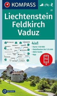 21 Liechtenstein - Feldkirch - Vaduz - Kompass Wanderkarte