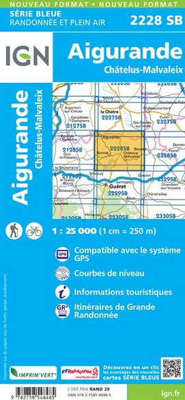 Limousin 1:25.000 - Topographische Karte Frankreich Série Bleue