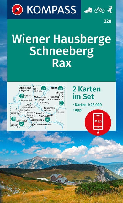 228 Wiener Hausberge, Schneeberg, Rax 1:25.000 - Kompass Wanderkartenset