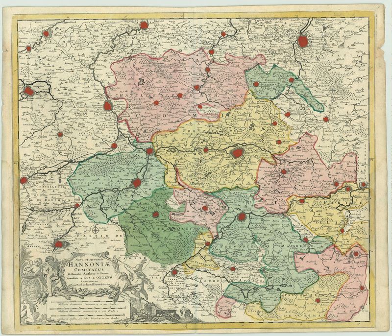 Belgien um das Jahr 1740 von Josua & Reinier Ottens