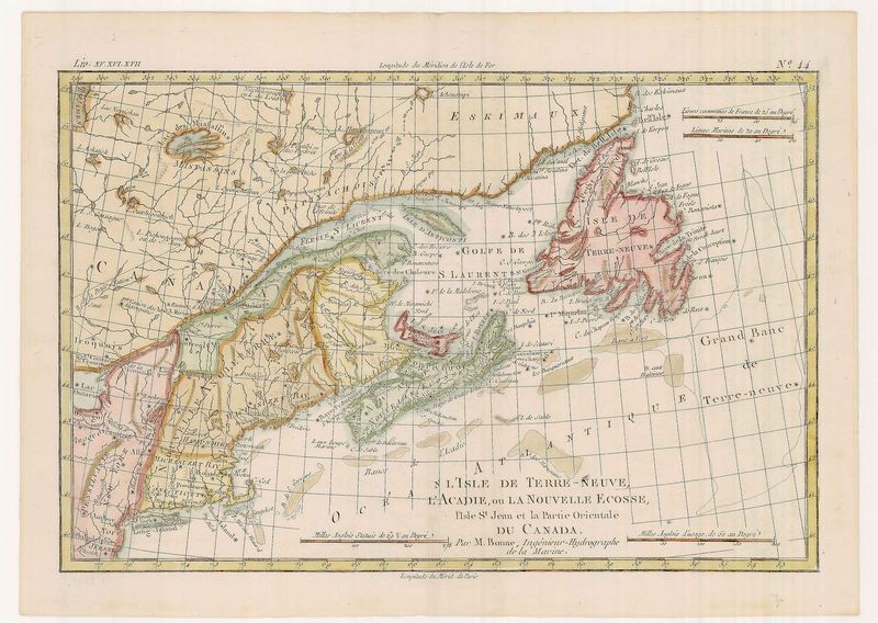 Kanada im Jahr 1782 von Rigobert Bonne