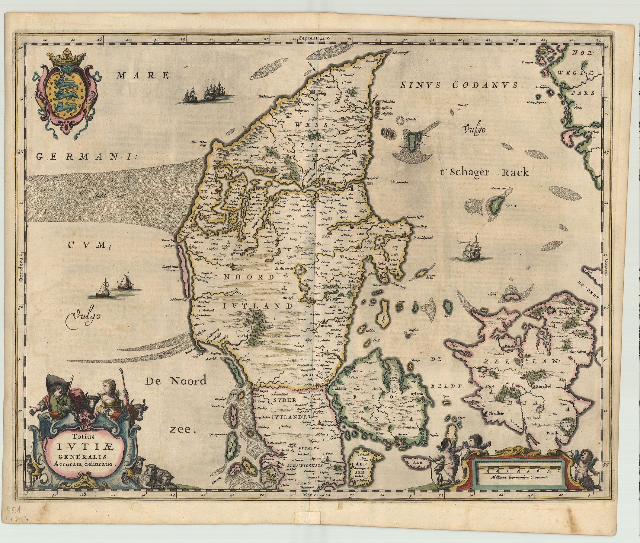 Dänemark / Jütland im Jahr 1660 von Johannes Janssonius