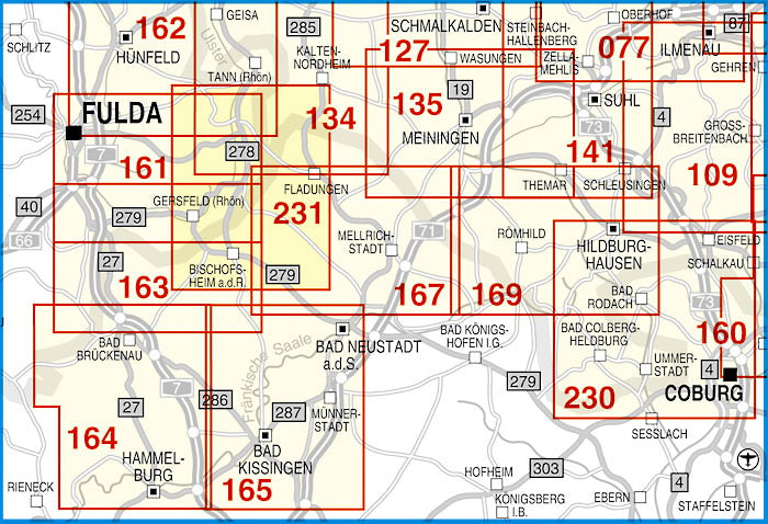 231 Hohe Rhön mit Wasserkuppe, Milseburg und Kreuzberg 1:35.000