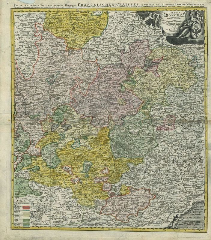 Fränkischer Kreis in der Zeit um 1720 von Johann Baptist Homann