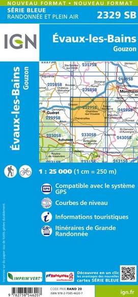 Auvergne 1:25.000 - Topographische Karte Frankreich Série Bleue