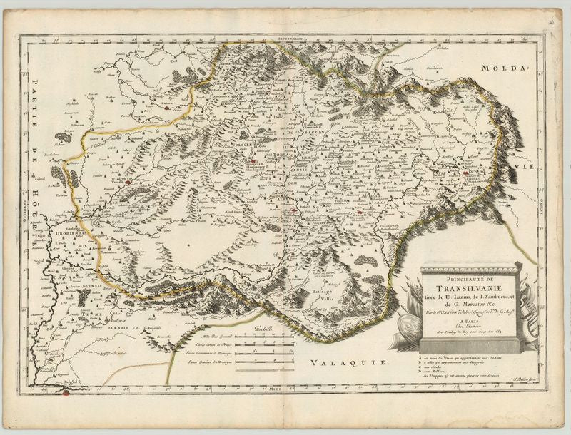 Rumänien im Jahr 1664 von Nicolas Sanson