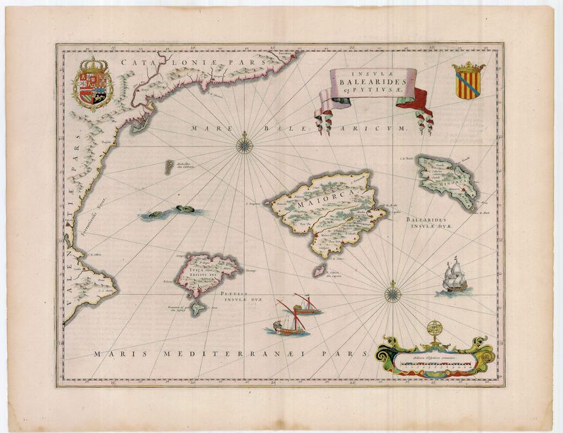 Die Balearischen Inseln in der Zeit um 1634 von Willem Janszoon Blaeu