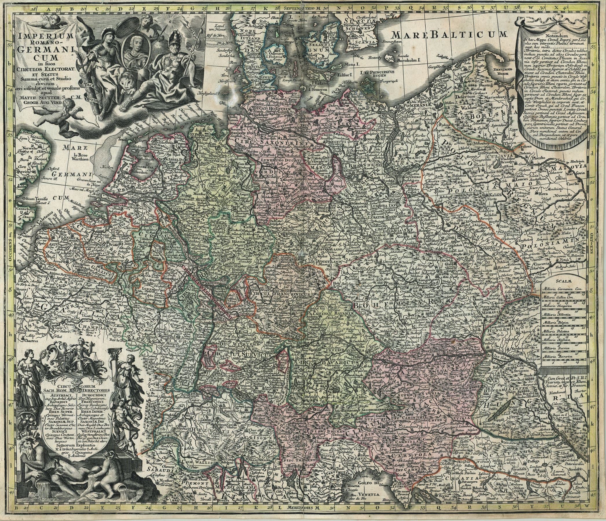 Deutschland in der Zeit um 1745 von Matthias Seutter