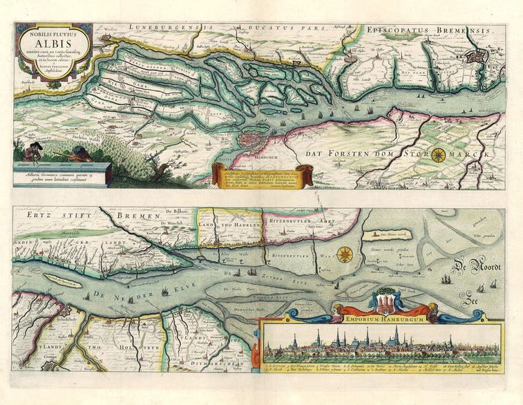 Hamburg und die Elbe um das Jahr 1650