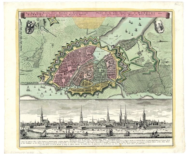 Hamburg in der Zeit um 1740 von Homann Erben