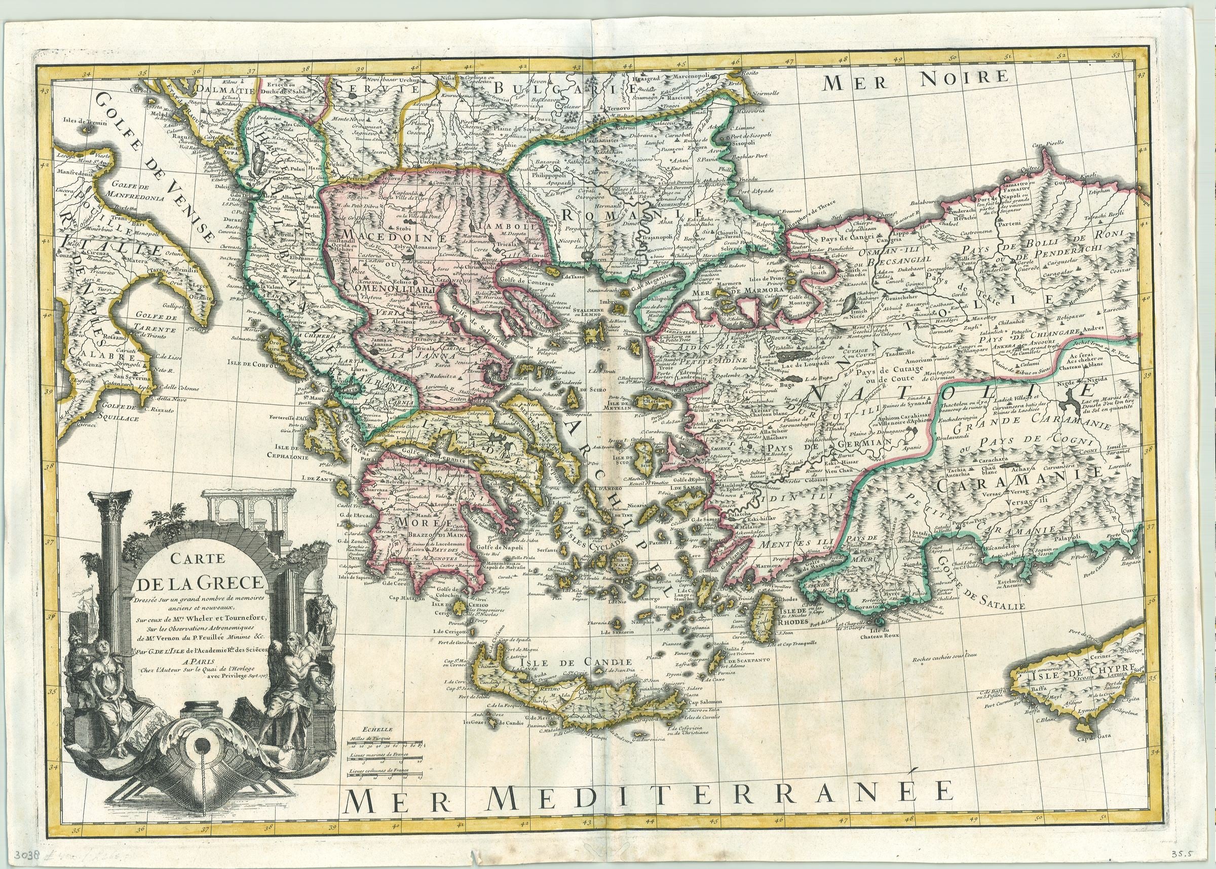 Griechenland im Jahr 1707 von Guillaume Delisle