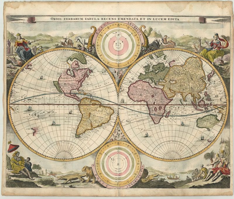Weltkarte um das Jahr 1663 von Nicolaus Visscher