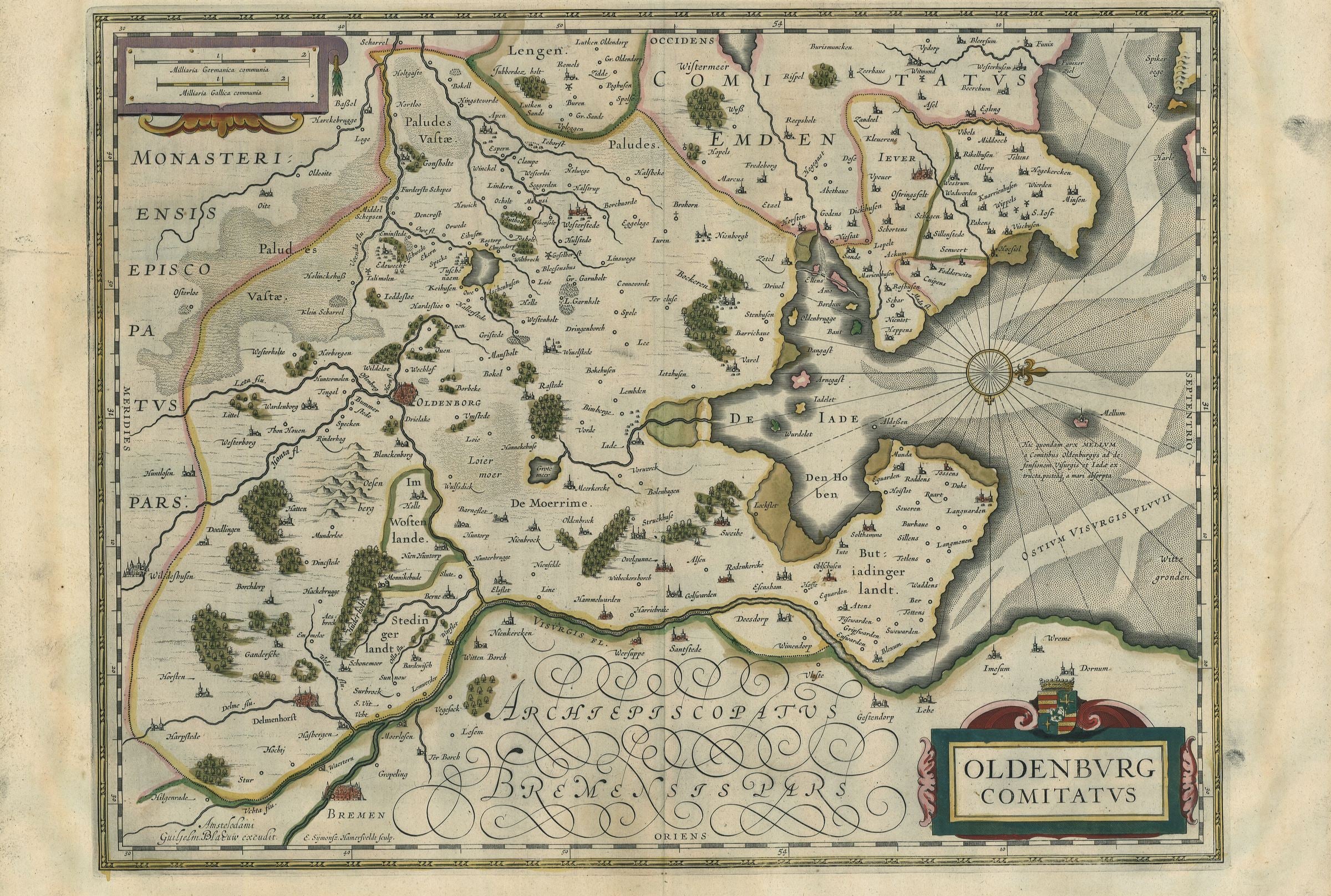 Oldenburg ab dem Jahr 1631 von Willem Janszoon Blaeu