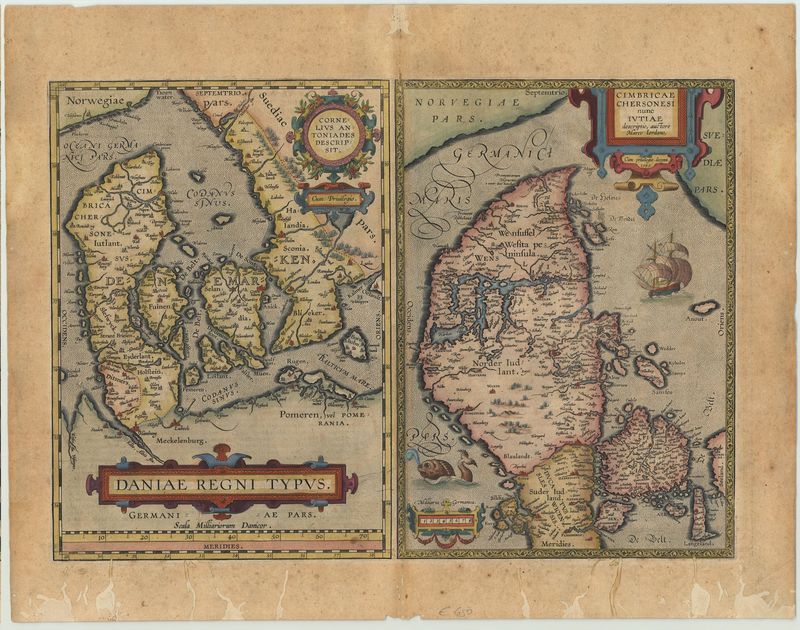 Dänemark im Jahr 1595 von Abraham Ortelius