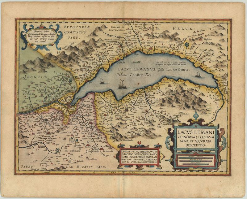 Schweiz / Genfer See im Jahr 1612 von Abraham Ortelius